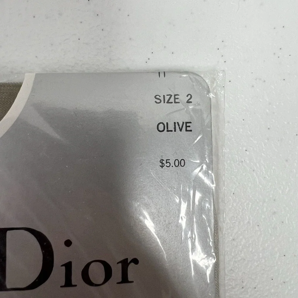 Vtg Christian Dior Panty Hose Stockings Nylons Olive Size 2 Fits 110 140 lbs USA